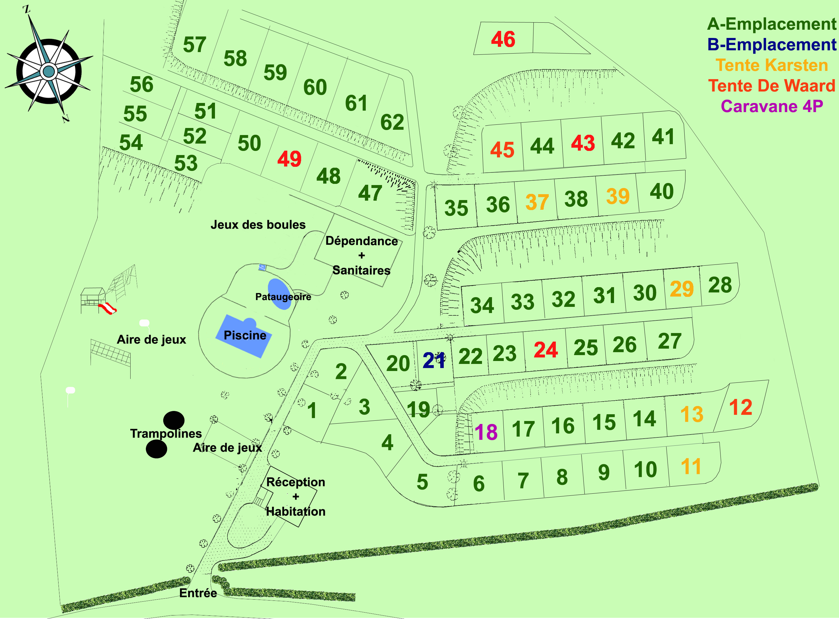 Site plan Camping Le Plo